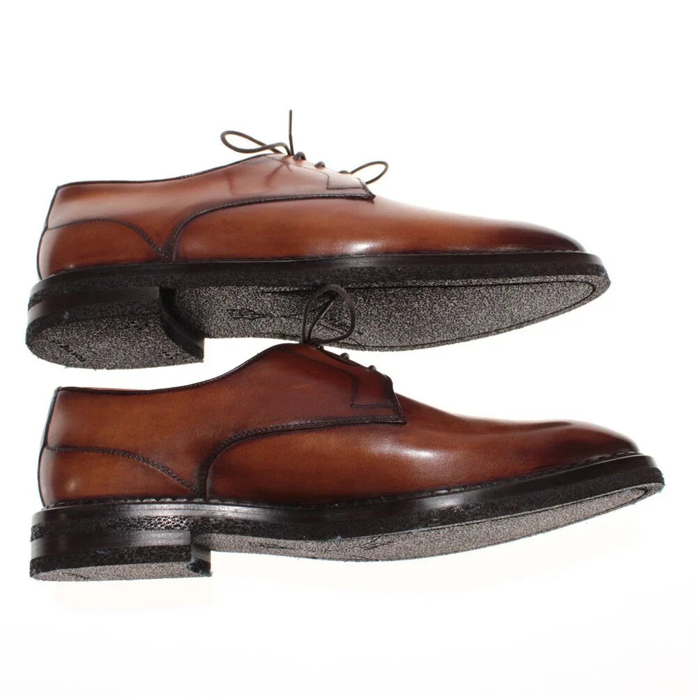 Di Bianco NWB Derby Dress Shoes Size 13 US in Brown Leather Made in Italy